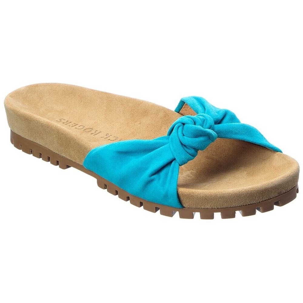 Jack Rogers Aqua Knot Women’s Suede Slide Size 7.5 New With Box